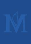 Faculty Placeholder Image with Blue Background and Faded Madonna "M" Logo with Centered Placement